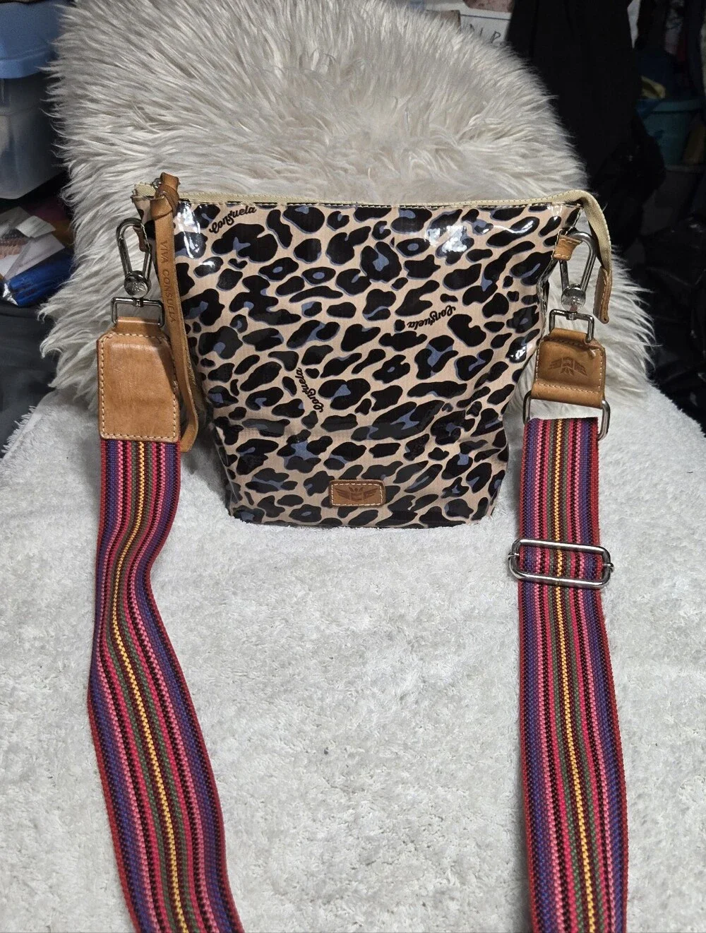 Consuela Blue Jag Legacy Wedge Crossbody Bag